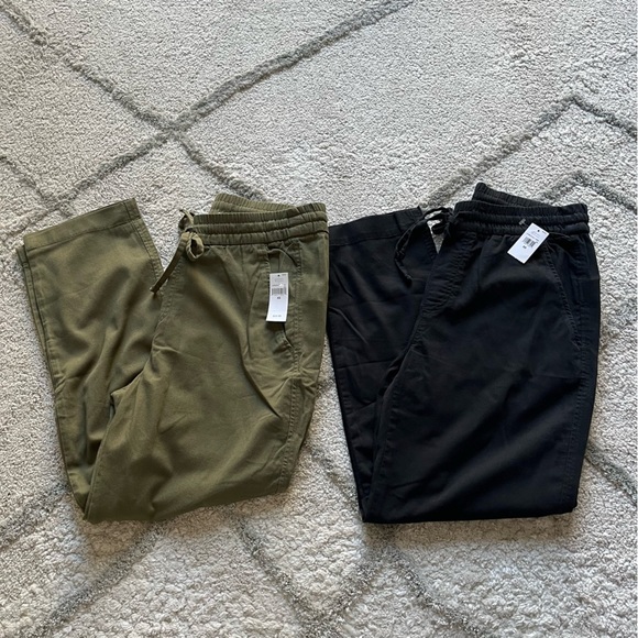 GAP Pants - Gap Easy pants green black lightweight pull on lightweight drawstring XS new